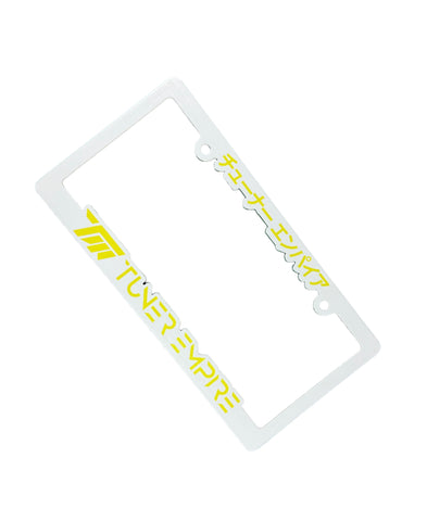 License Plate Frame White/Yellow
