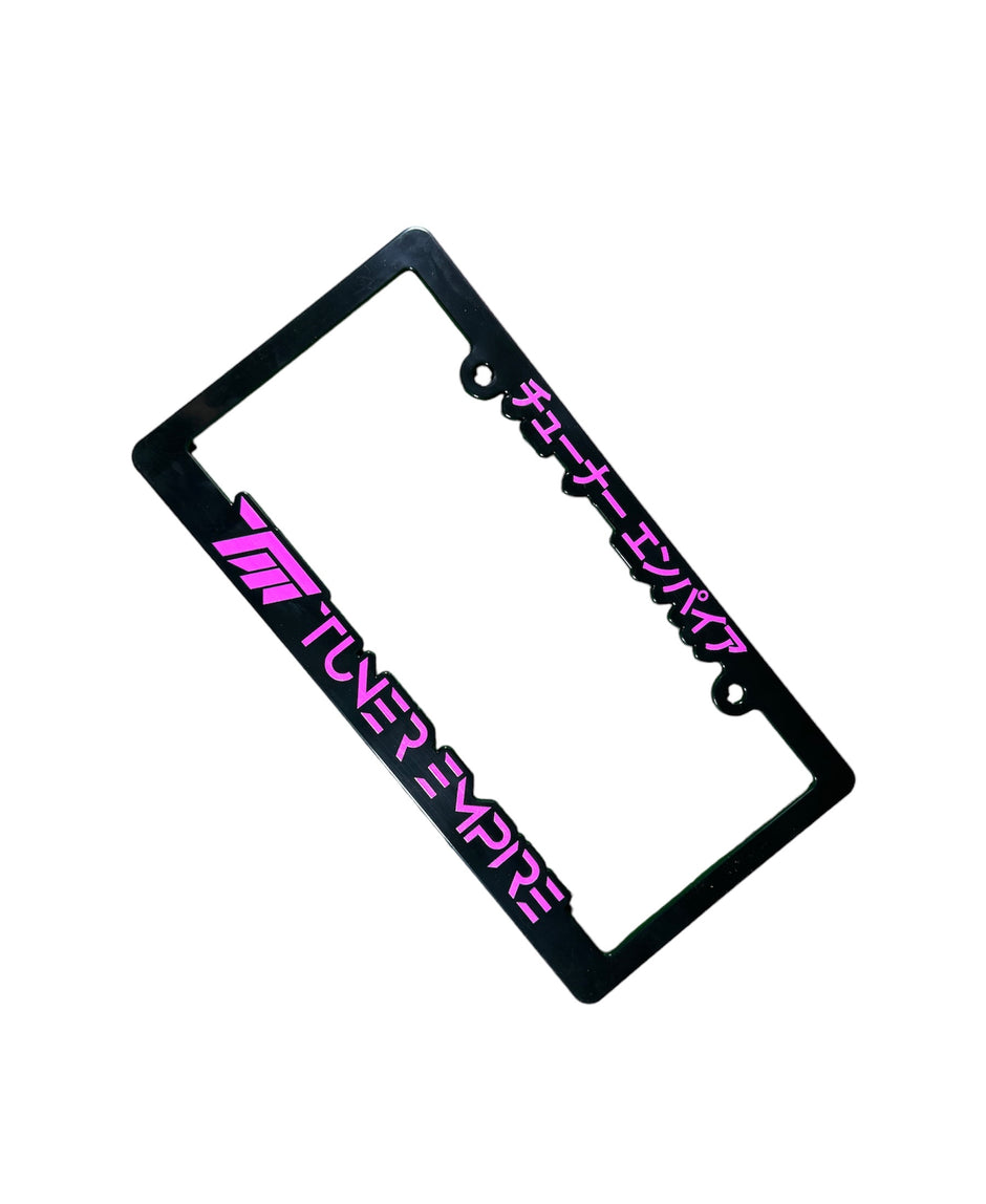 License Plate Frame Black/Pink