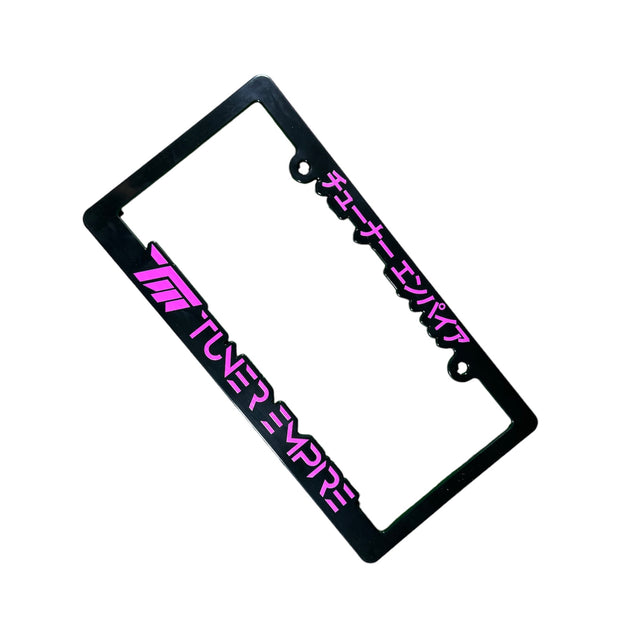 License Plate Frame Black/Pink
