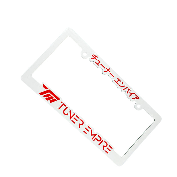 License Plate Frame White/Red