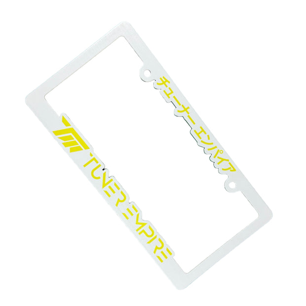 License Plate Frame White/Yellow