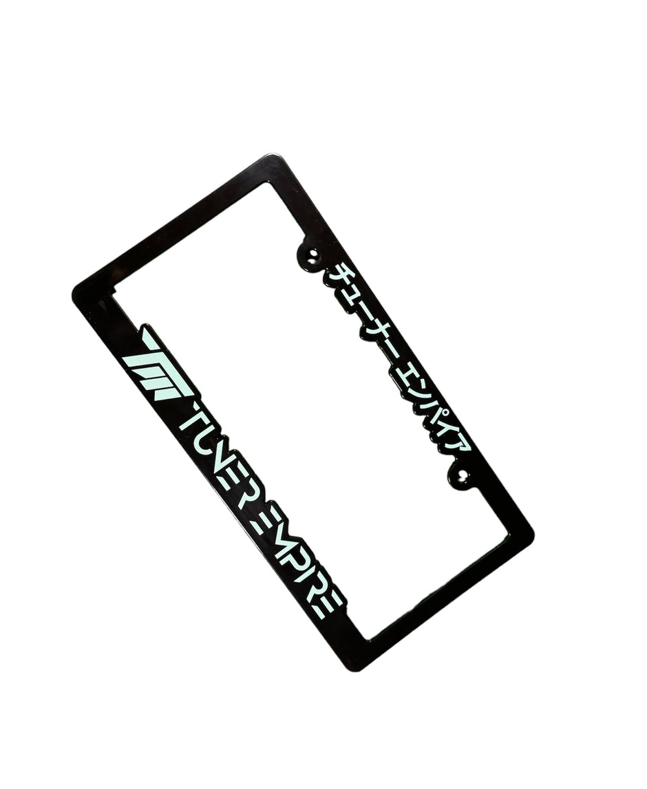 License Plate Frame Black/ Light Teal