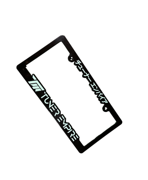License Plate Frame Black/ Light Teal – TUNER EMPIRE