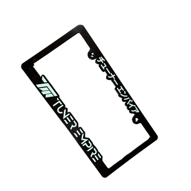 License Plate Frame Black/ Light Teal