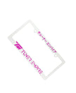 License Plate Frame White/ Pink
