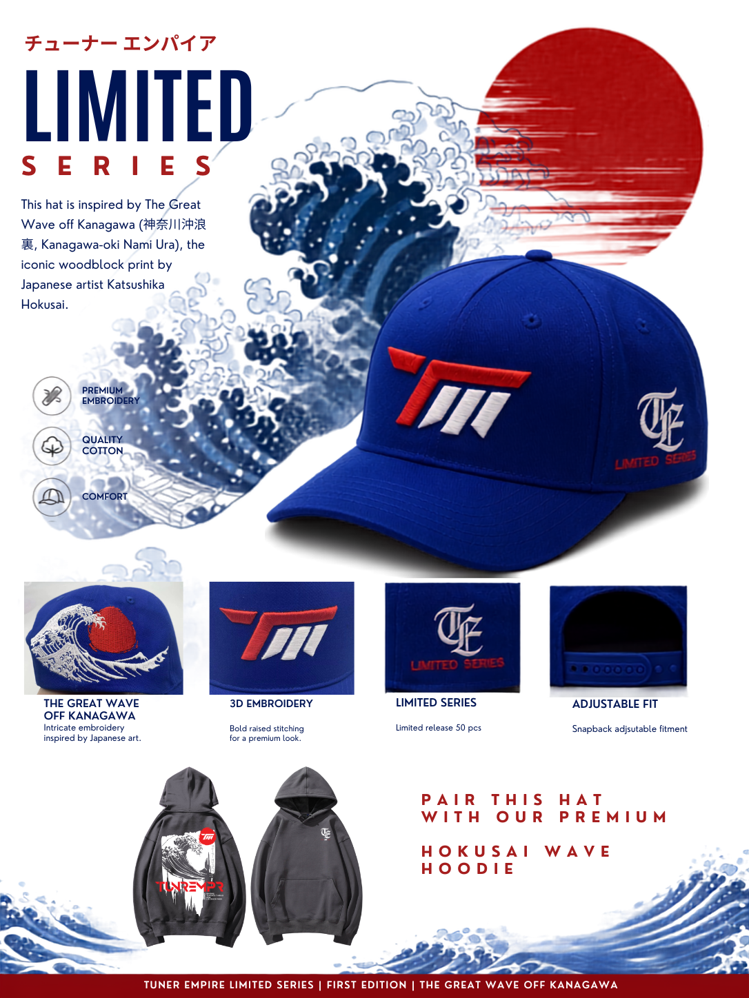 Hokusai Wave Hat