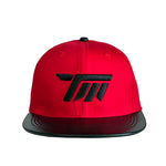 TE Red Leather Snapback Hat